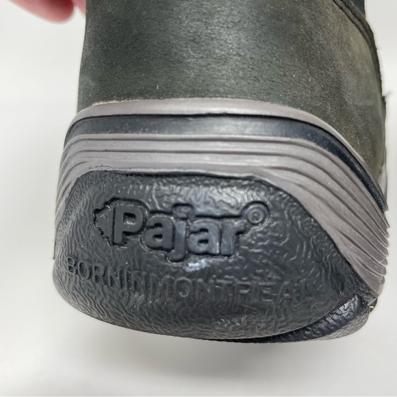 PAJAR Abbie Black Leather Cold Weather Fur Cuff Boots Size 7.5/ 38 - Picture 11 of 13